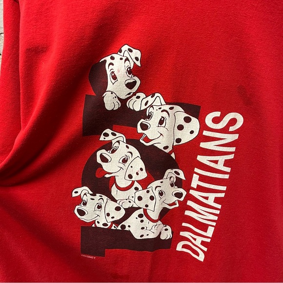 Disney Vintage 101 Dalmatians Red Oversized One Size Single Stitch Graphic Tee - Picture 4 of 7
